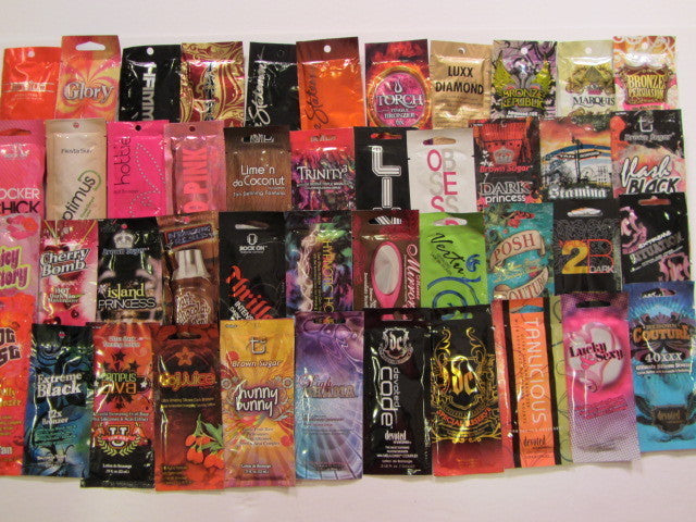 Assorted Tanning Lotion Sample Pack - 5 Unopened Different Lotions
