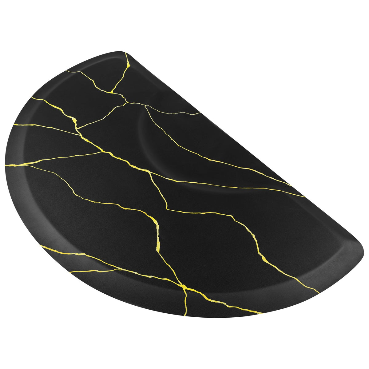 Anti-Fatigue Salon Chair Mat 3x5ft Non-Slip Black and Gold Marble Pattern