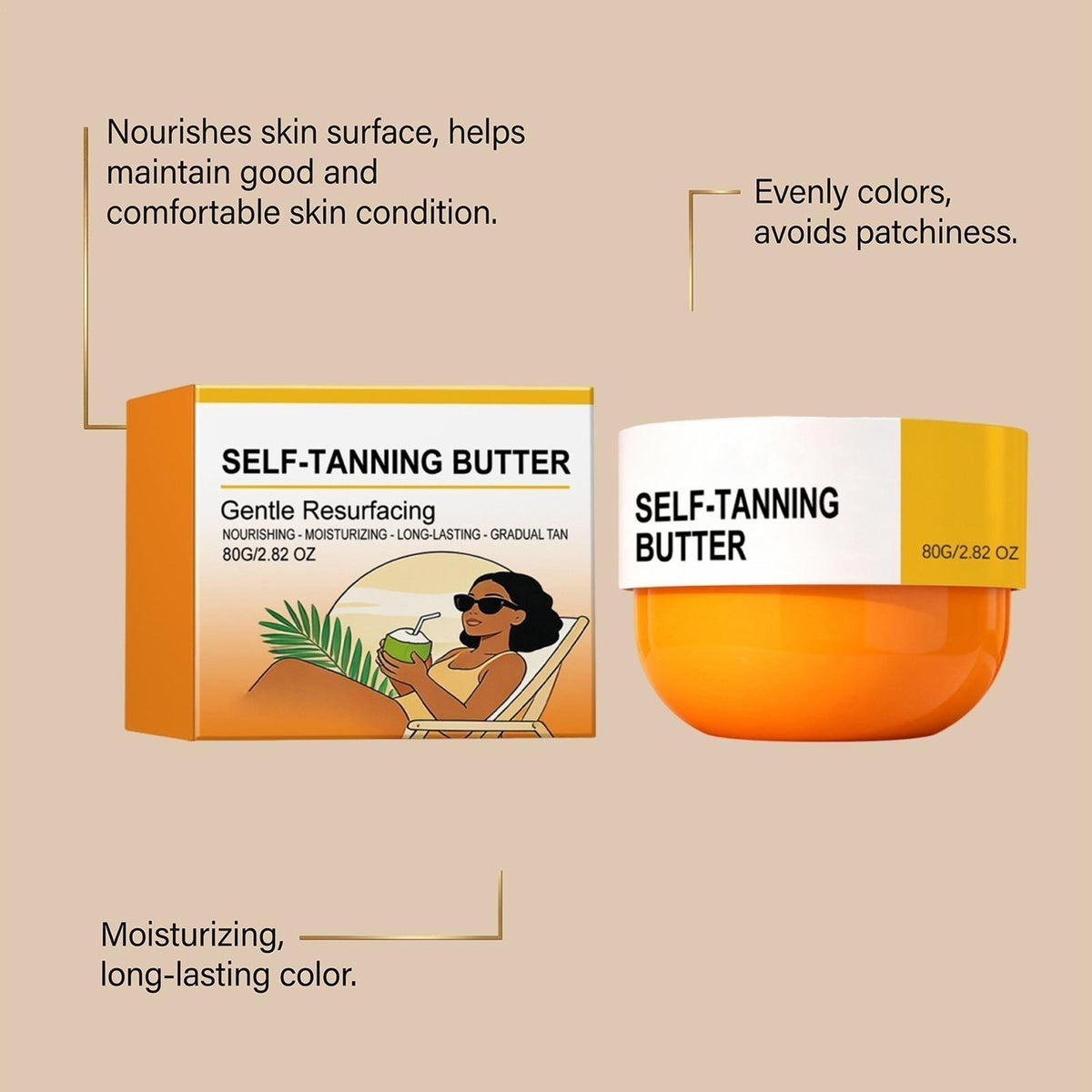 Self Tanning Lotion Natural Glow Non-Greasy Sun Tan Cream for Body