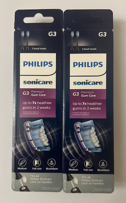 Philips Sonicare G3 Premium Gum Care Replacement Brush Heads - Black, 4 Pack