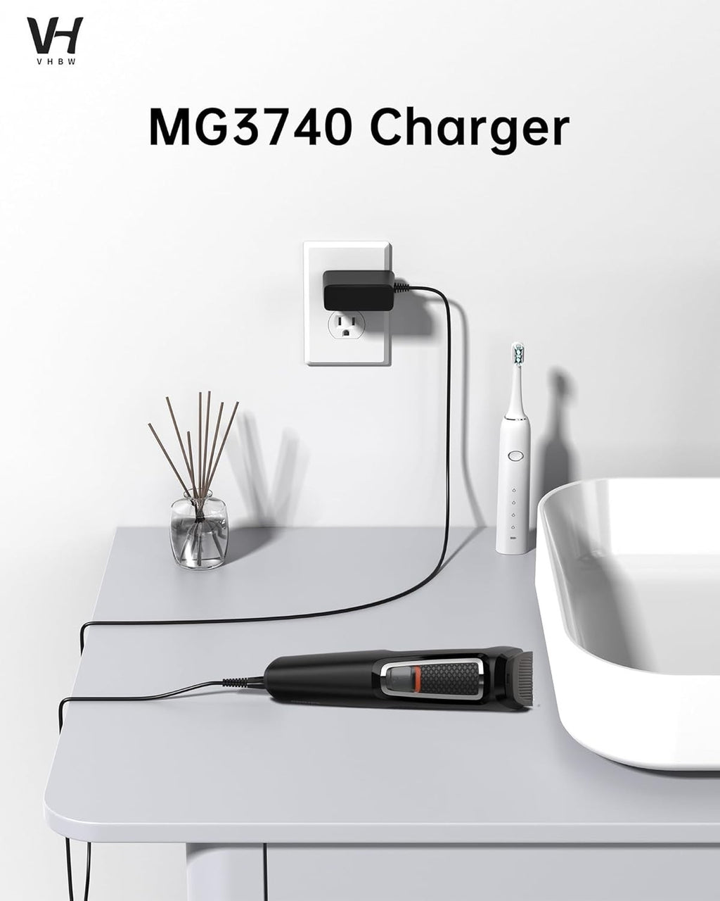 4.3V Trimmer Charger with 5FT Cable - Travel-Friendly Power Adapter