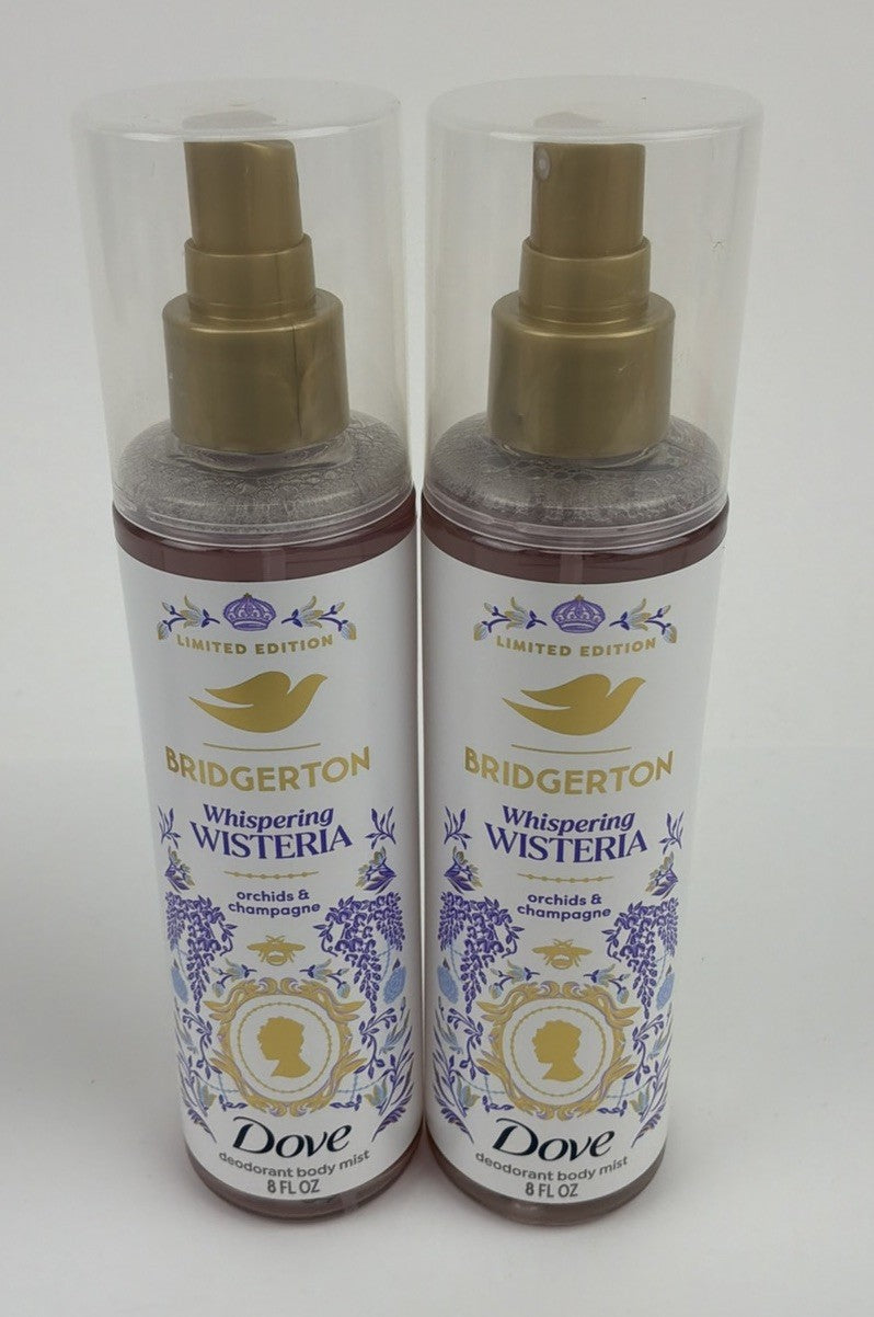 2 Pack Dove Limited Edition Bridgerton Wisteria Body Mist 8oz