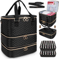 Nail Polish Organizer Bag 3-Layer Travel Nail Kit Storage Case Holds 84 Bottles