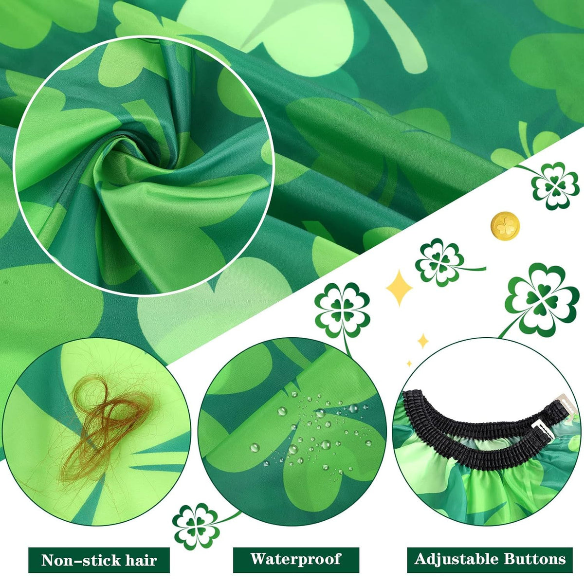St. Patrick's Day Professional Barber Cape with Neck Duster Brush - Green