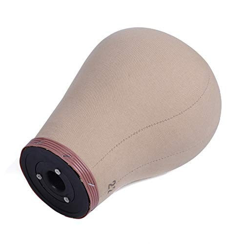 Canvas Wig Head Mannequin 22 Inch Nude Cork Block Stand for Styling Display