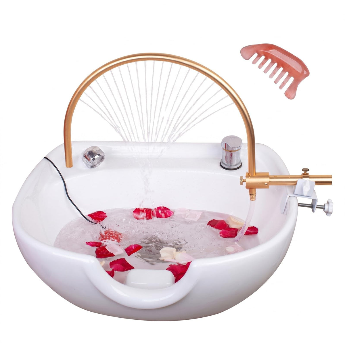 Head Spa Equipment with Water Circulation System for Shampoo Beds & Chairs Gold Finish