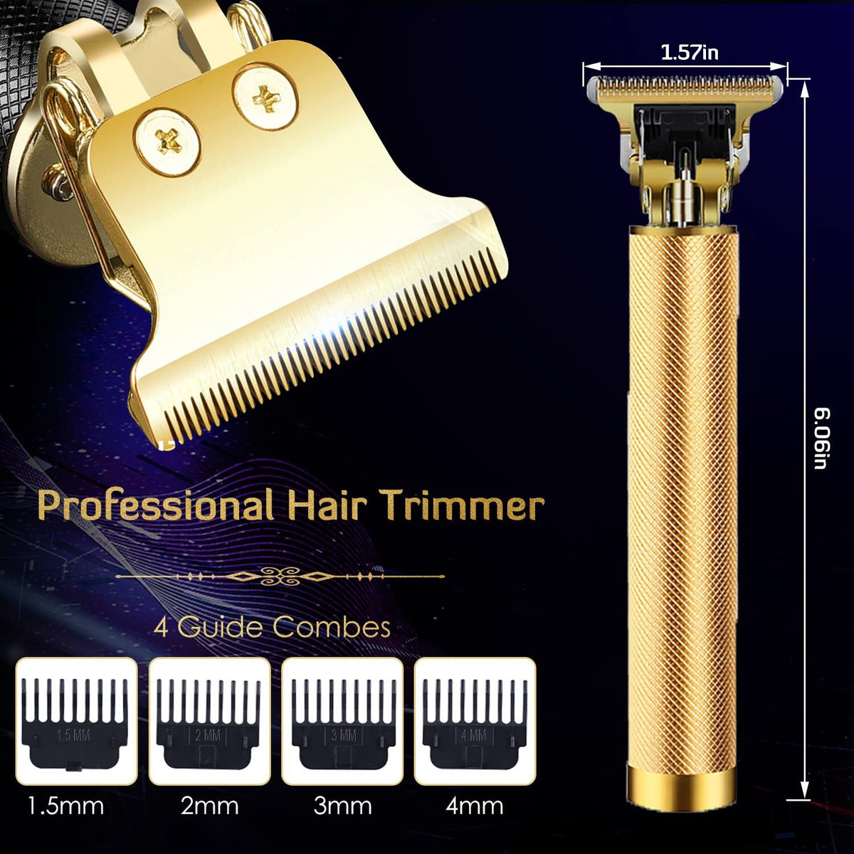 Electric Beard Trimmer & Shaver for Men - Cordless Facial Hair Clipper