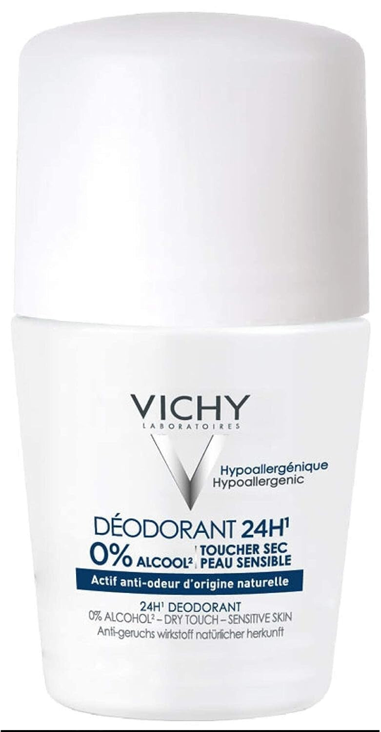 Vichy 24HR Deodorant Roll-On for Sensitive Skin - 2 Pack 50ml