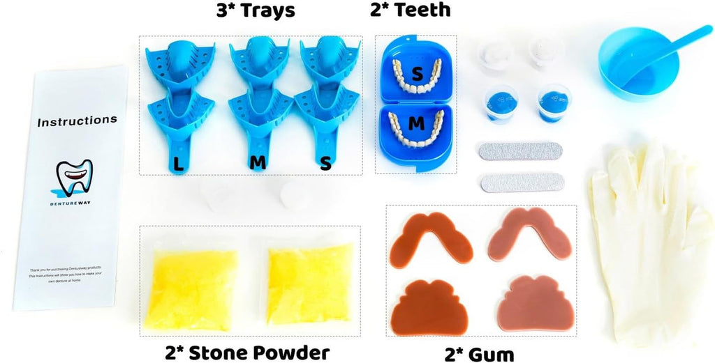 DIY Denture Kit with Impression - 2 Sets of Custom False Teeth