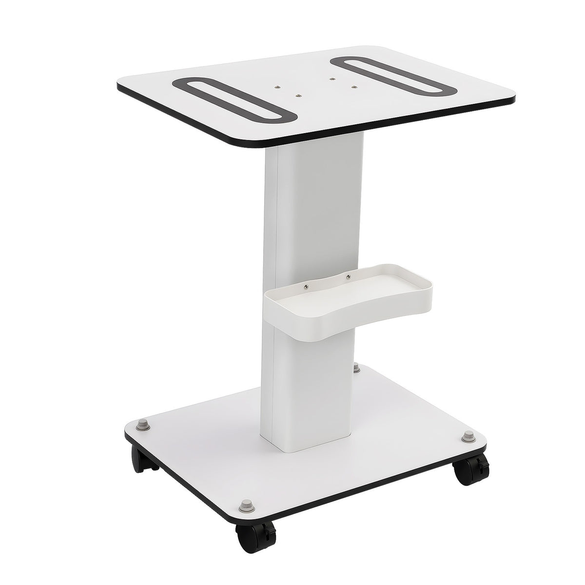 Salon Trolley Cart with Wheels - White ABS Beauty Organizer for Spa & Barber