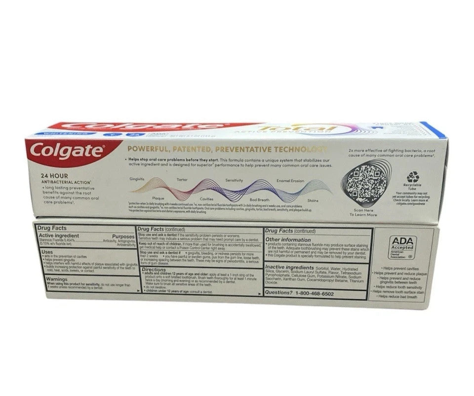2 Pack Whitening Toothpaste Mint 5.1 oz - Active Prevention & Fluoride