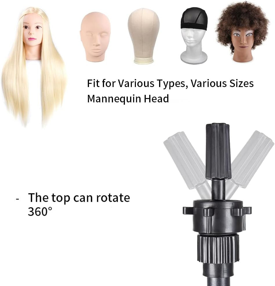 25 Inch Adjustable Wig Stand Tripod for Hairdressing & Styling