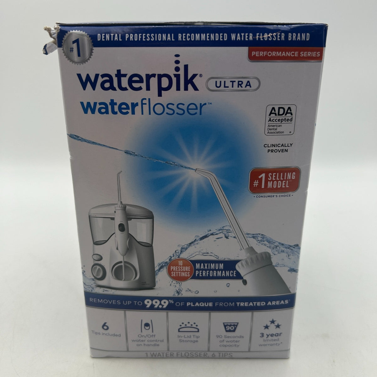 Waterpik Ultra Water Flosser with 10 Settings & 6 Tips - New