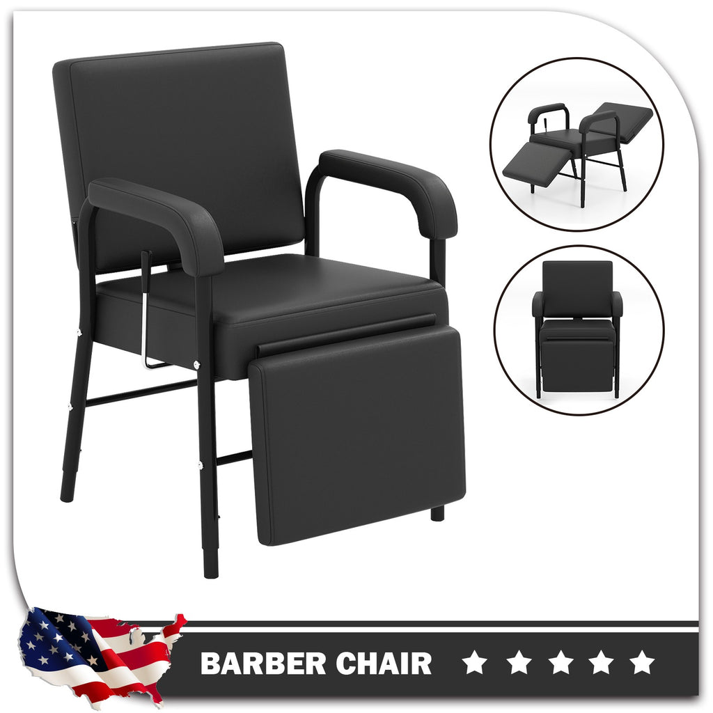 Heavy Duty Reclining Barber Shampoo Chair with Adjustable Backrest and Support