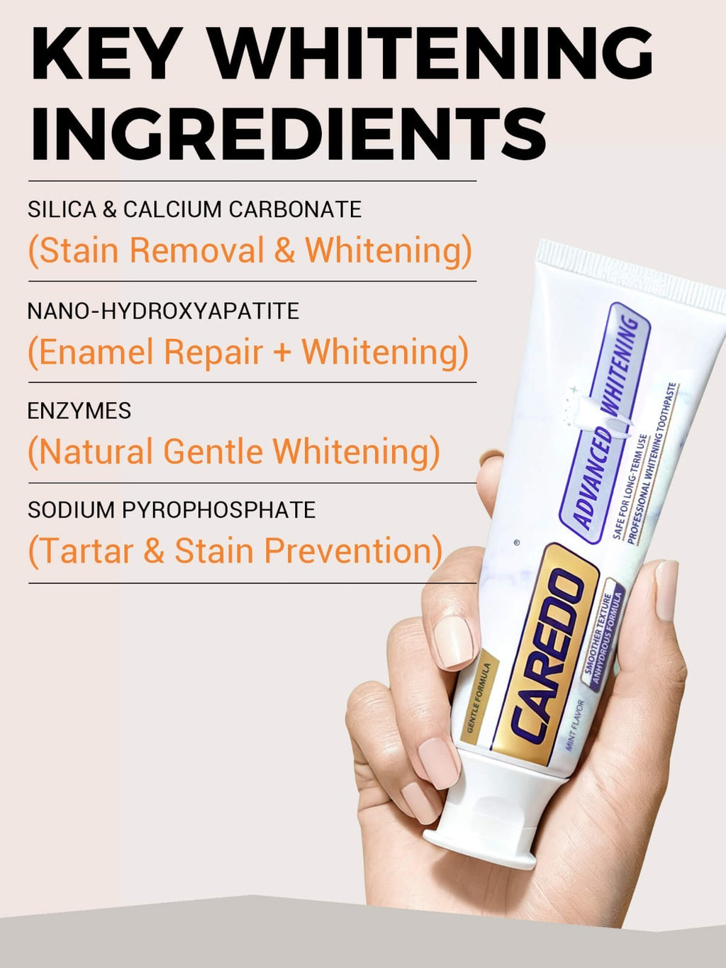 Whitening Toothpaste for Sensitive Teeth with Enzymes & Nano-Hydroxyapatite - SLS-Free