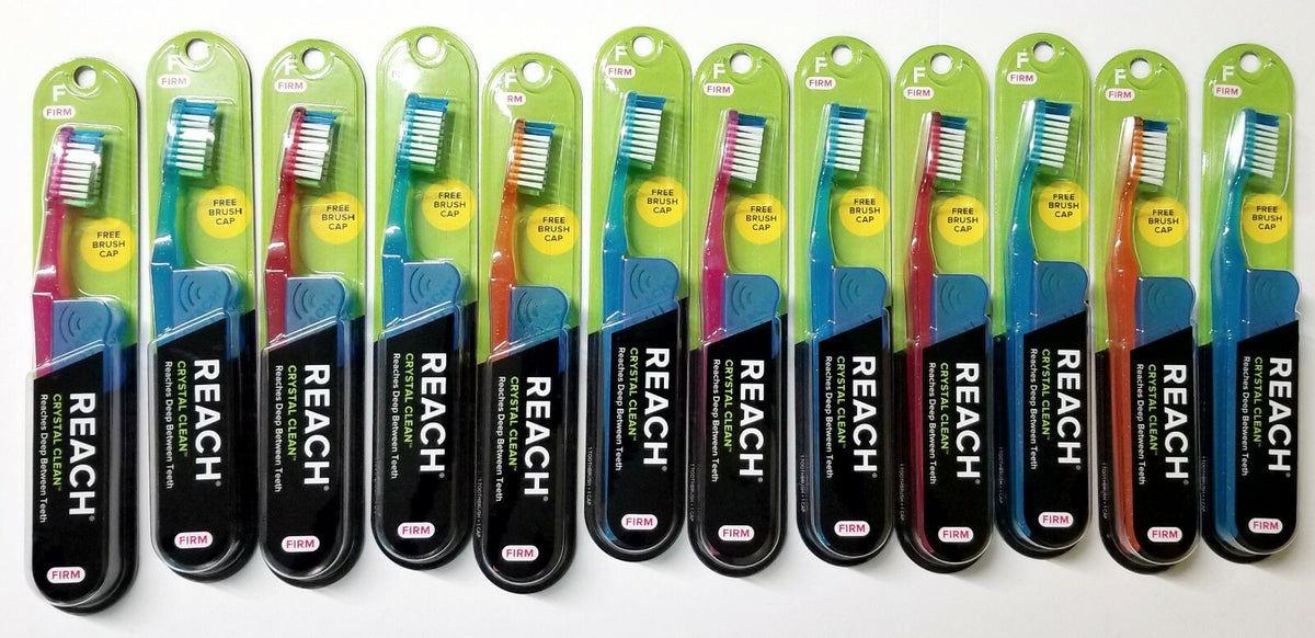 12 Pack Hard Bristle Toothbrushes with Deep Cleaning Crystal Bristles