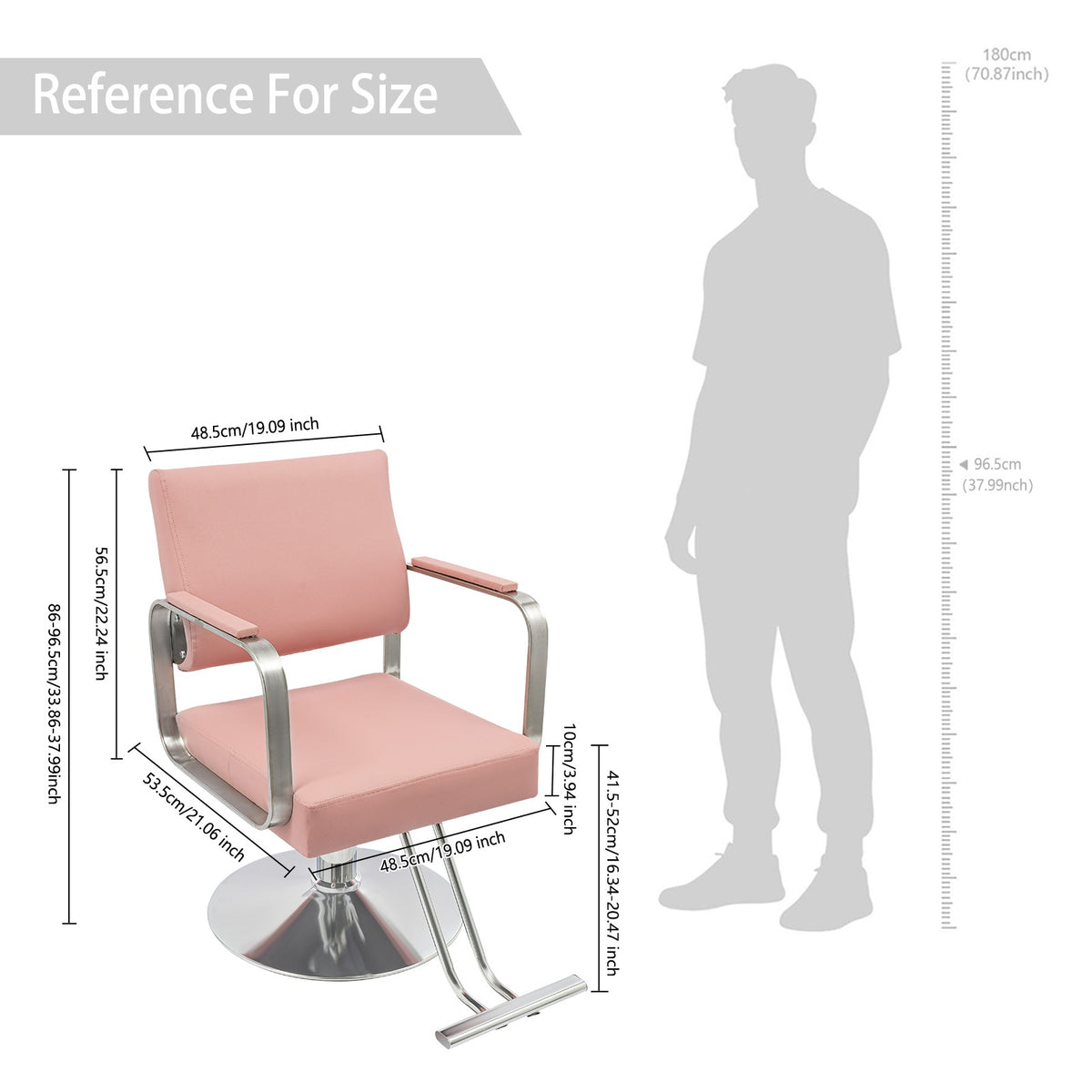 Rotating Barber Chair with Hydraulic Pump for Hair Salons and Barbershops