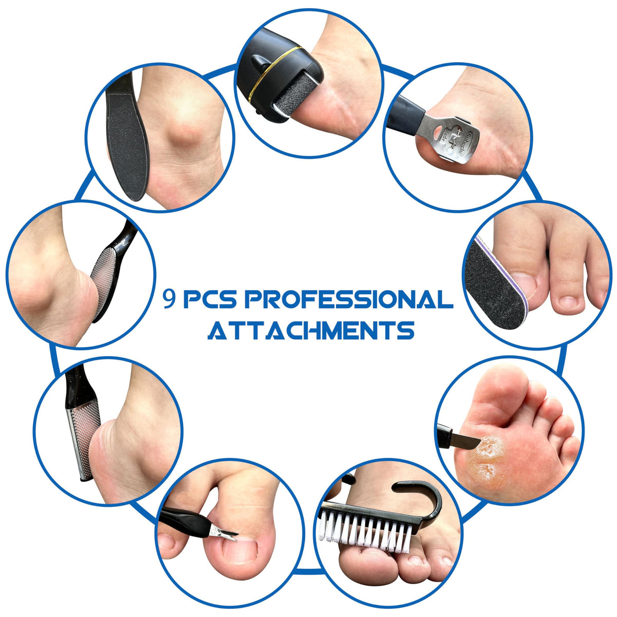 Electric Foot Callus Remover Kit 16-in-1 Rechargeable Pedicure Tool for Dead Skin