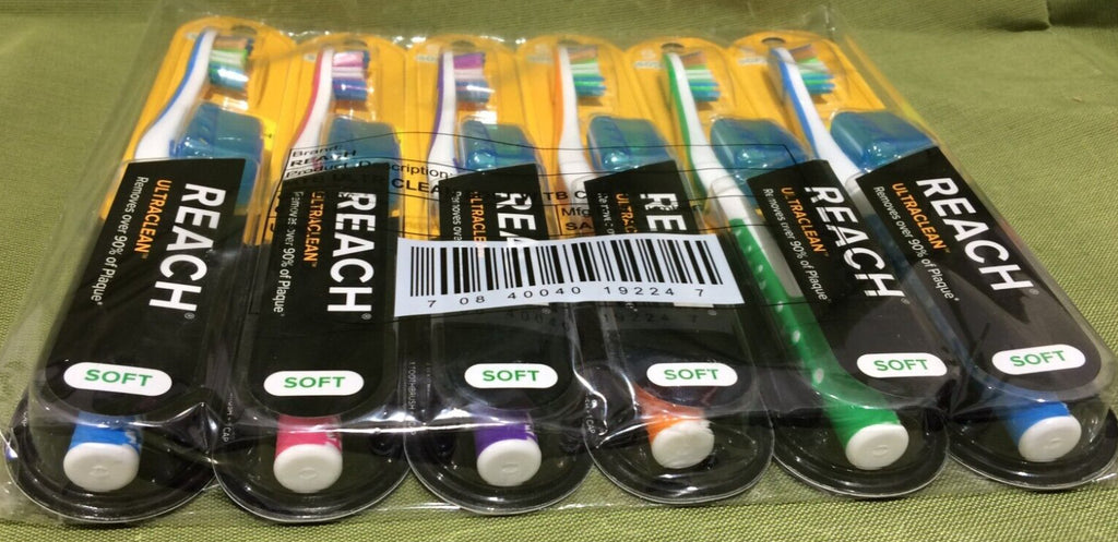 Reach Ultraclean Soft Bristle Toothbrush Set with Protective Caps — Pack of 6