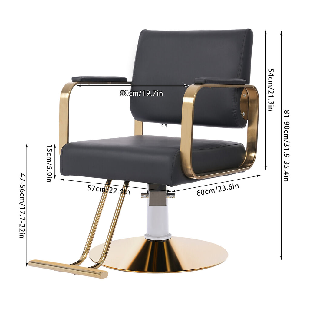 Salon Barber Chair with Hydraulic Pump & Footrest - Adjustable & Rotatable