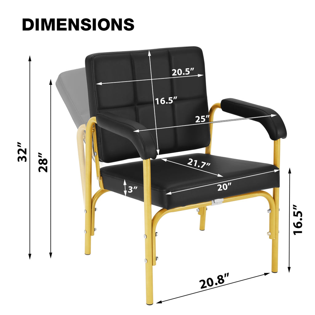 All Purpose Barber Shampoo Chair Salon Recliner with Adjustable Recline & Comfort Padding