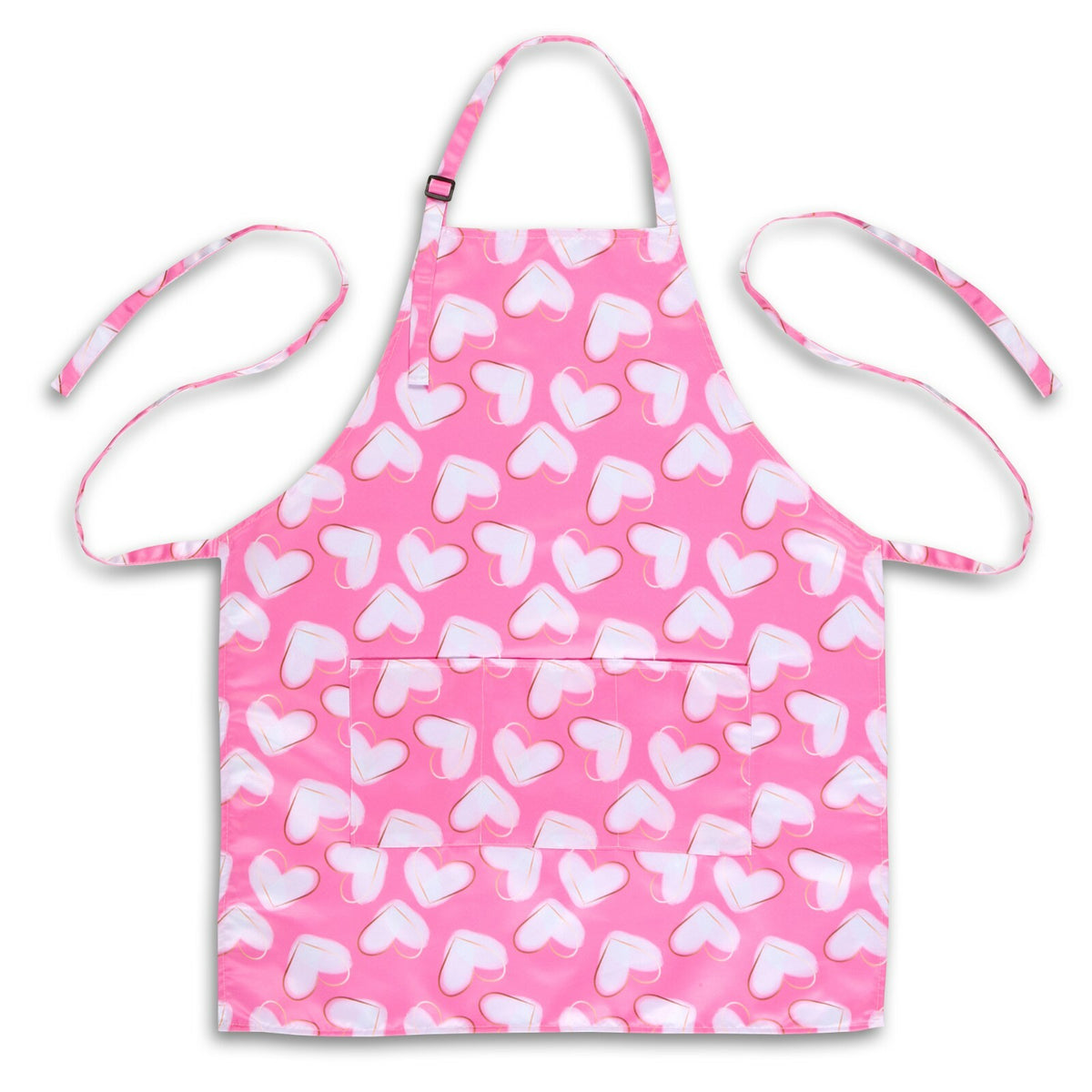 Pink Heart Bib Apron Waterproof Bleach Proof for Hairdressers & Food Service