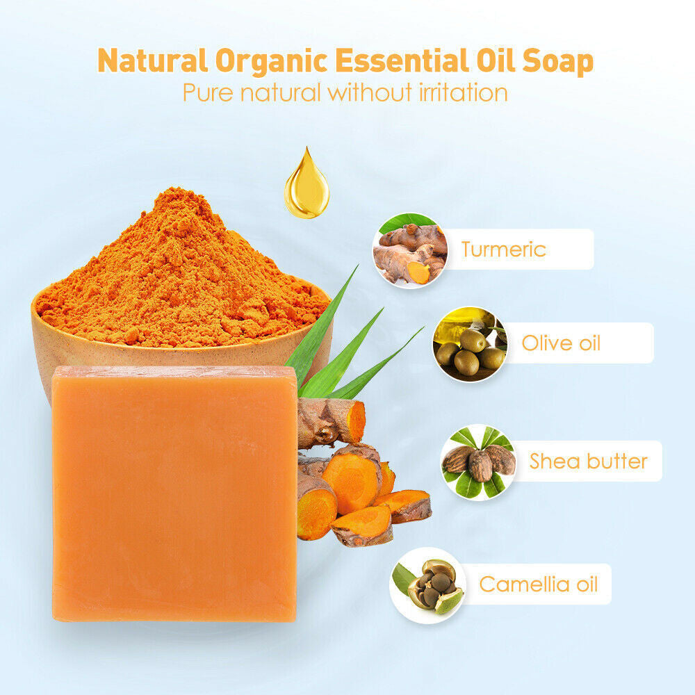 Turmeric & Ginger Skin Whitening Soap for Dark Spots Acne Brightening Natural