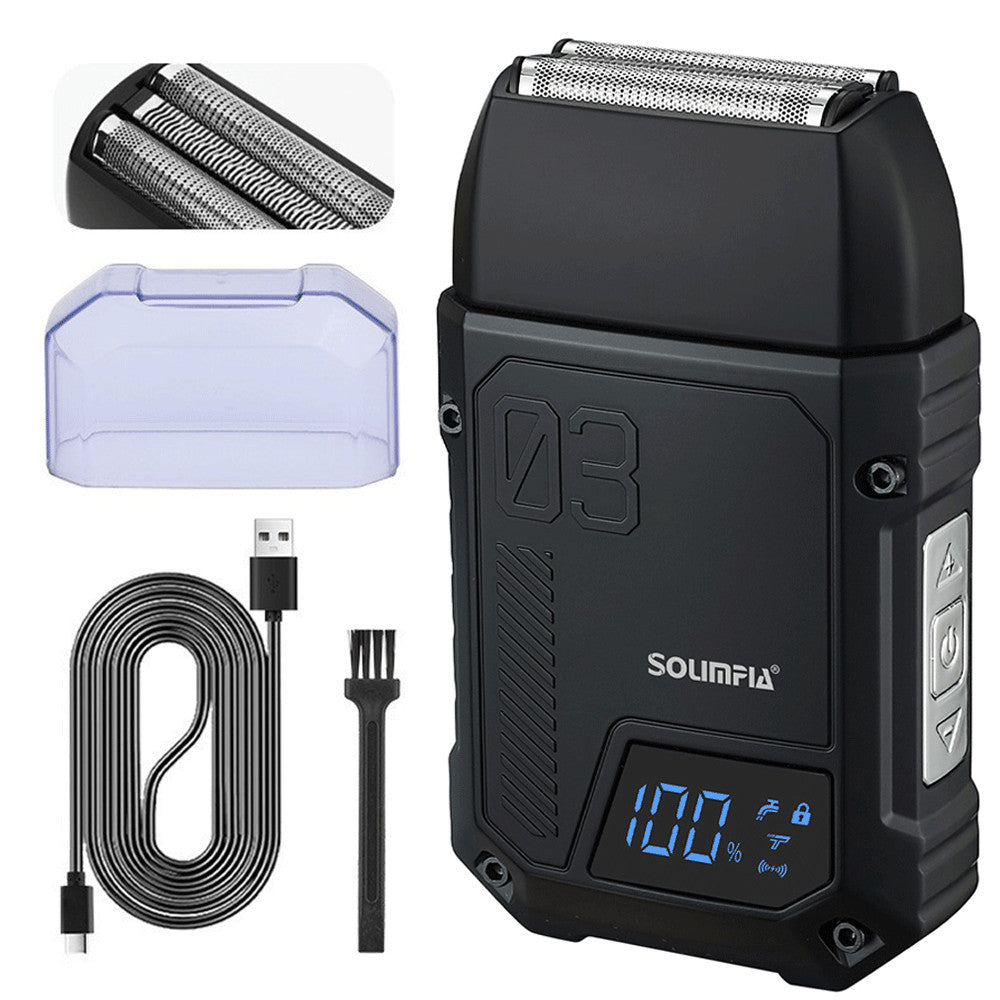 Cordless Men's Beard Trimmer with LED Display - Electric Shaver Kit