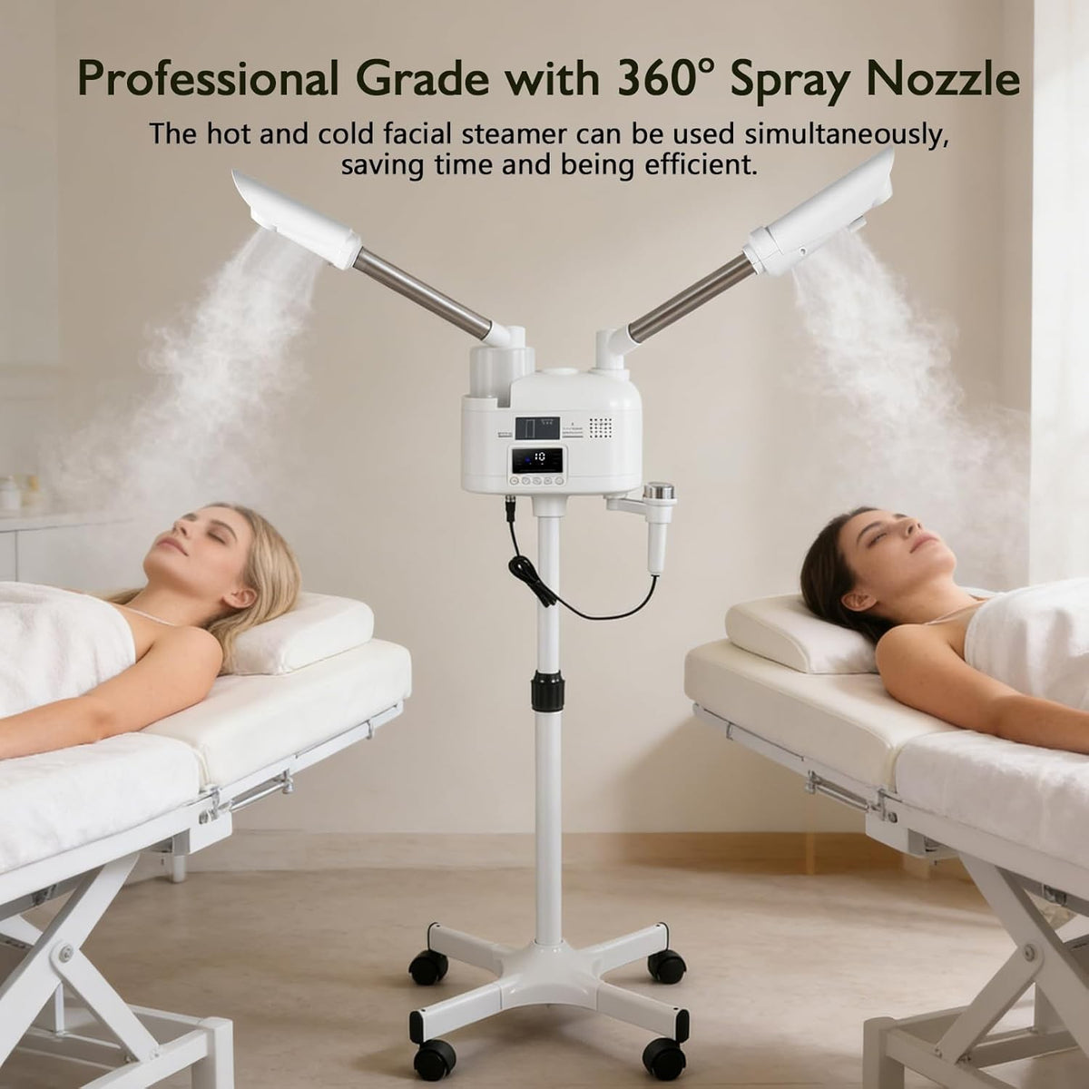 4-in-1 Hot Cold Facial Steamer with LED Magnifying Lamp & Aromatherapy