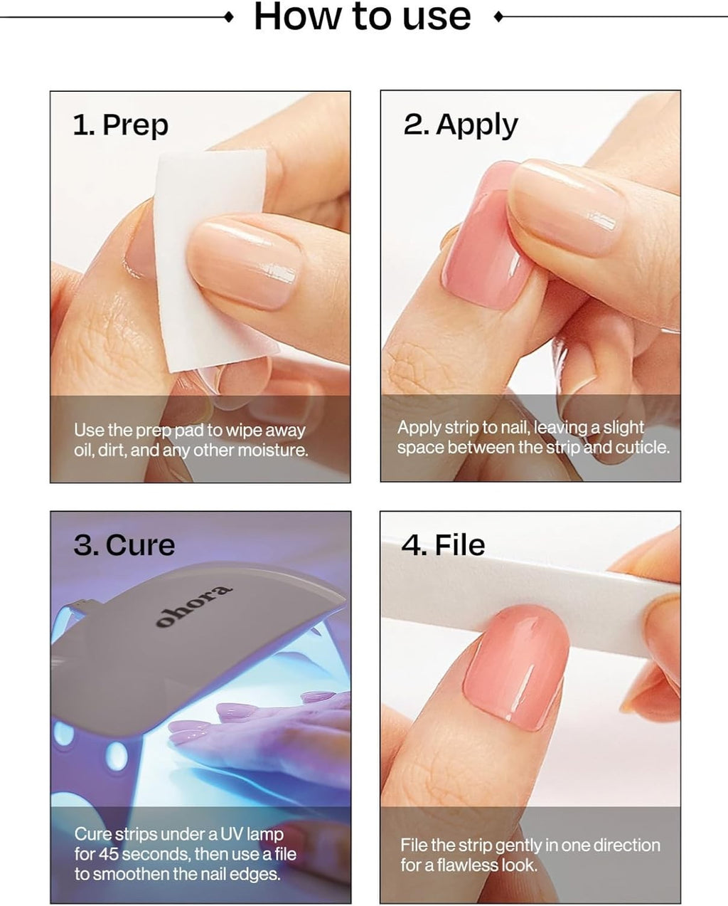 Semi Cured Gel Nail Wraps Set - 30 Nail Art Stickers & Tools