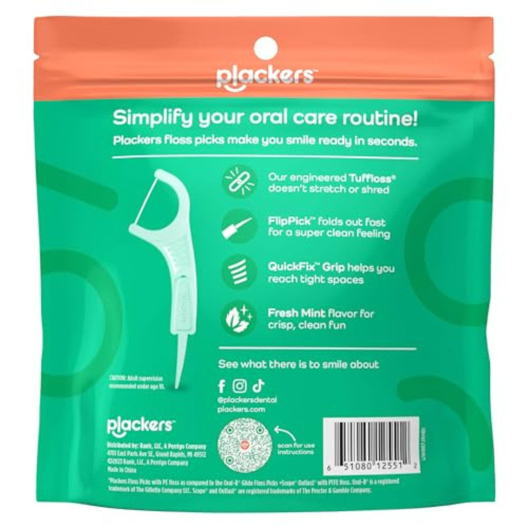 Micro Mint Dental Floss Picks 300 Count - Strong, Slim, Durable Oral Floss