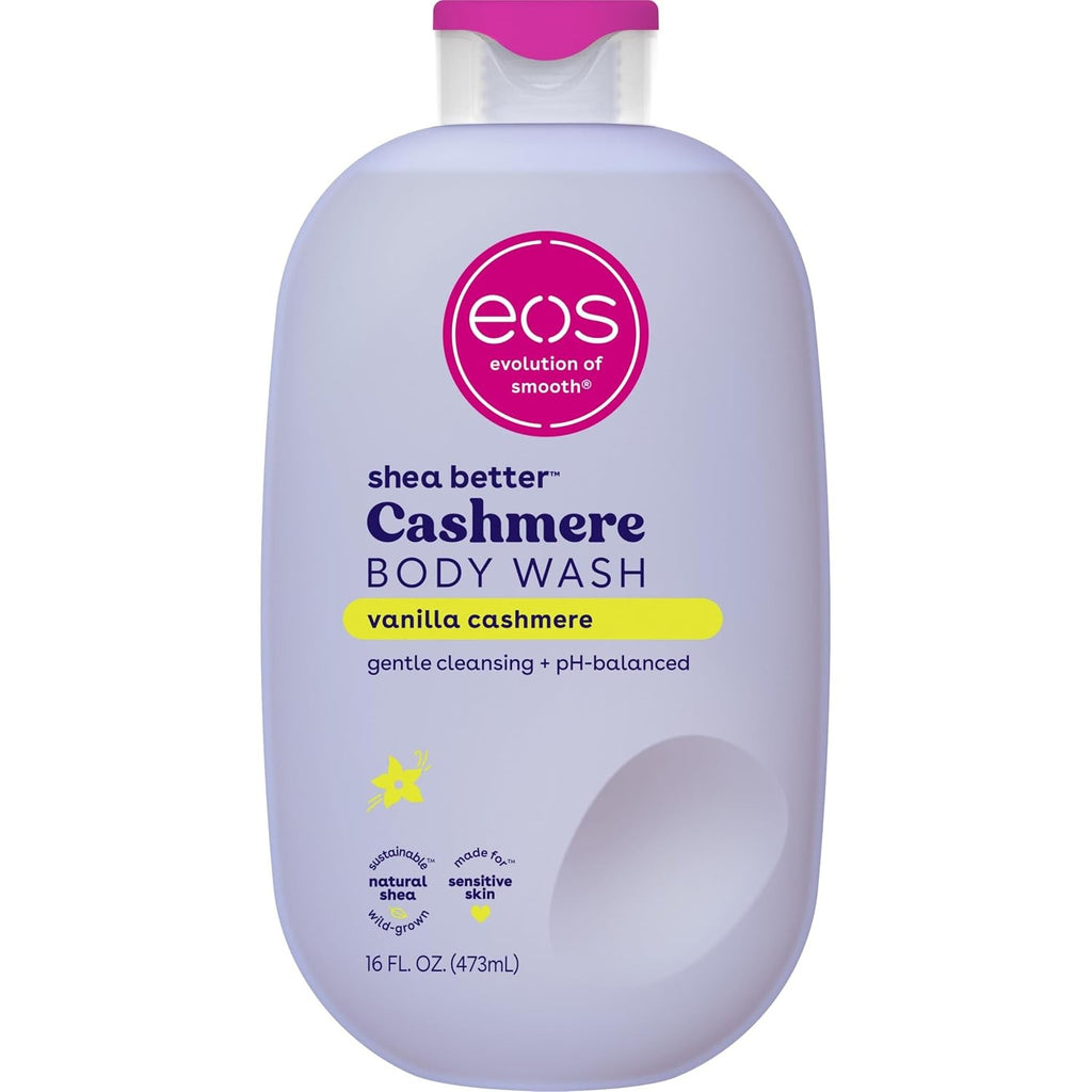 Vanilla Cashmere Body Wash - Hydrating Shea Butter Gel for Sensitive Skin 16 Fl Oz