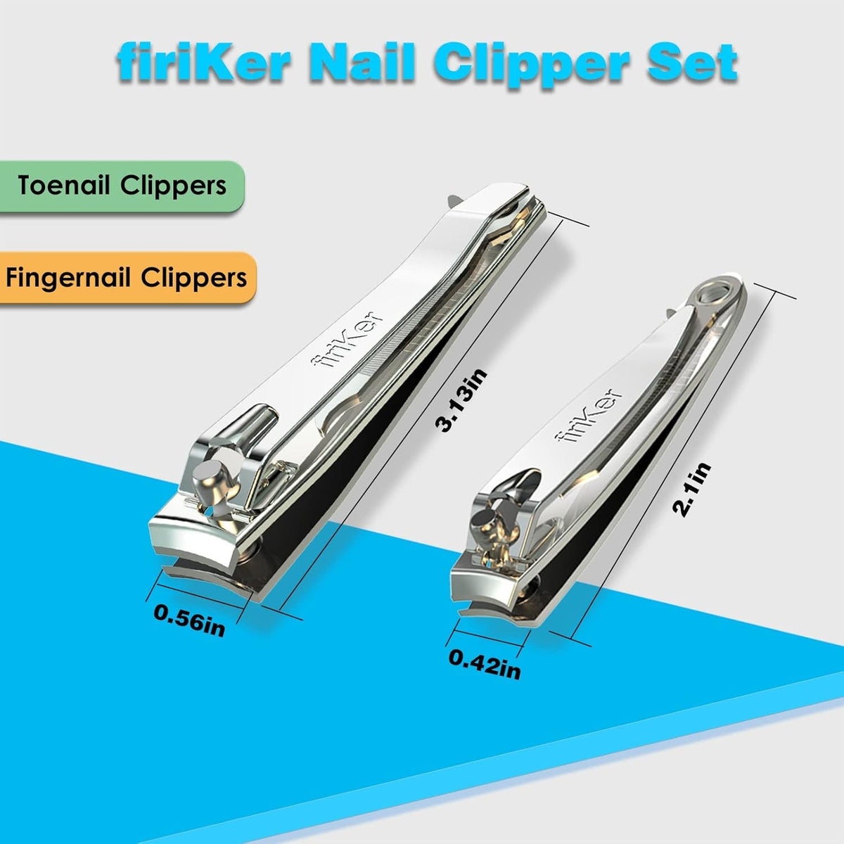 Premium Stainless Steel Nail Clipper Set for Fingernails and Toenails - 4 Pieces