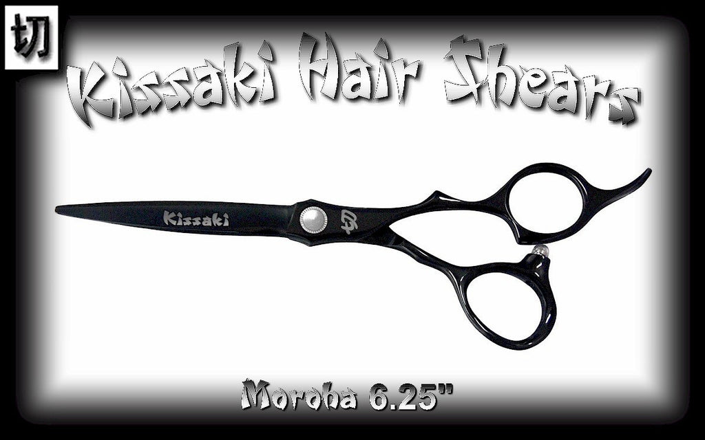Kissaki Pro 6.25 Inch Black Titanium Hair Cutting Scissors for Professionals