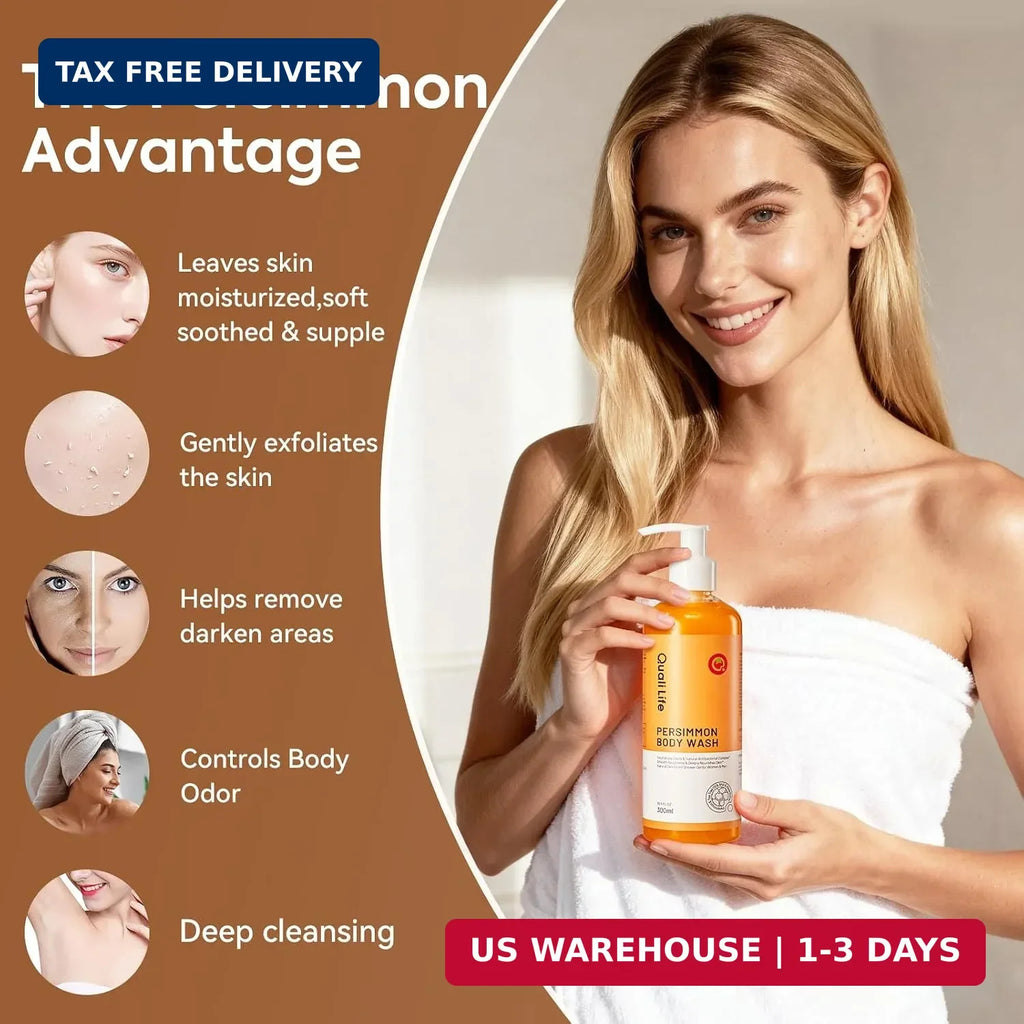 Persimmon Body Wash for Sensitive Skin - 10.1oz Pack of 3