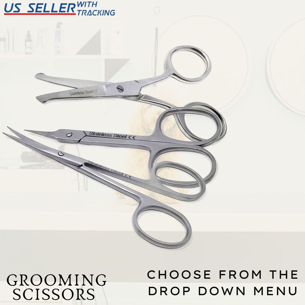 Professional Nail & Cuticle Scissors Set of Three - Manicure Grooming Tools
