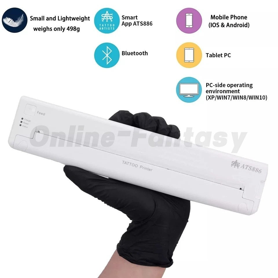 Mini Wireless Therm tattoo Transfer Printer - ATS886 Stencil Printer