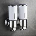 Wall Mount 2-Head Shampoo Soap Conditioner Dispenser for Hotels & Bathrooms