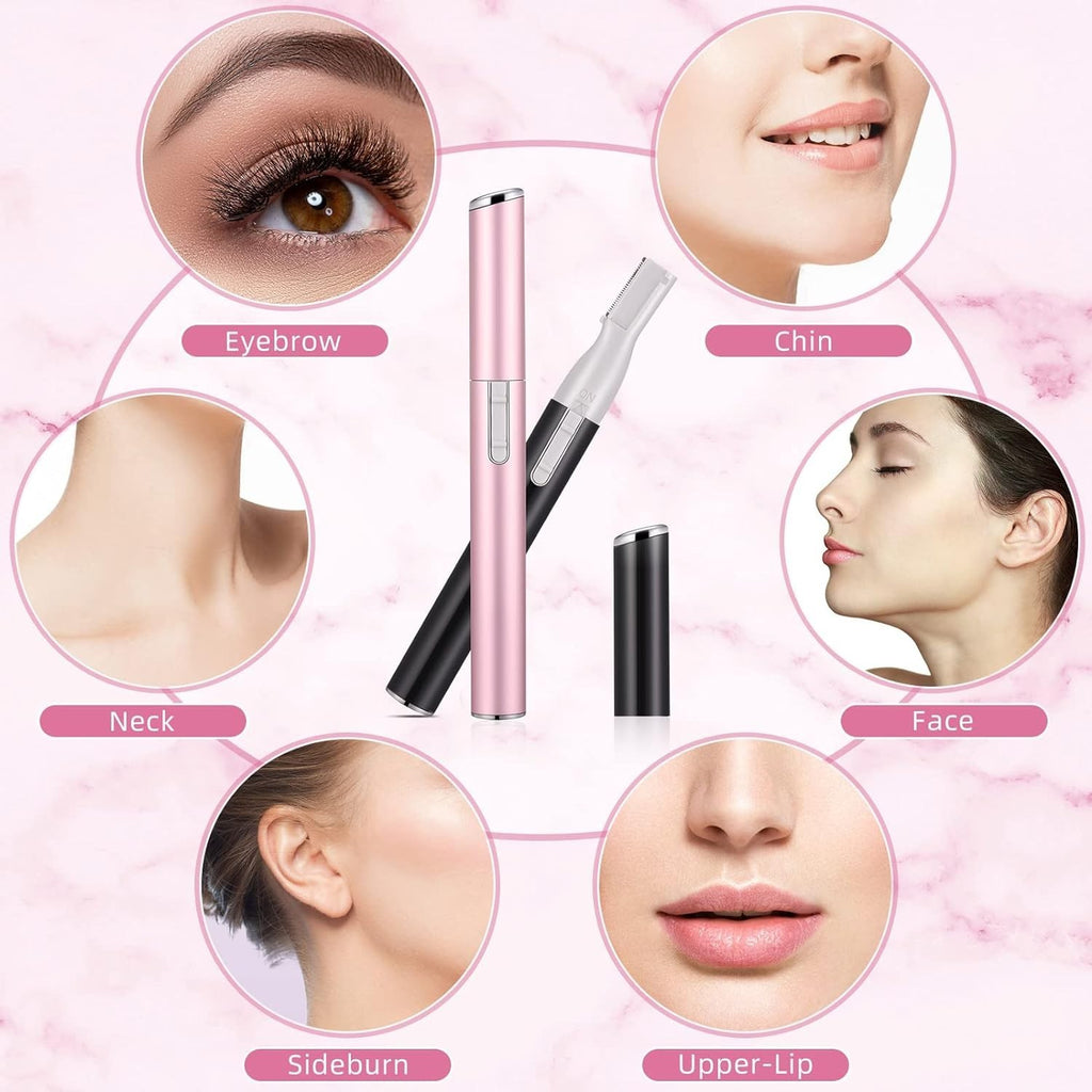 Electric Eyebrow Trimmer with Adjustable Comb - Mini Facial & Lip Groomer
