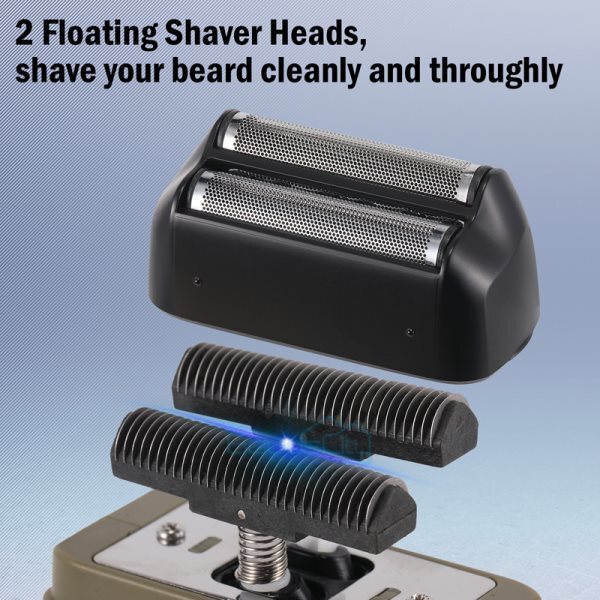 Electric Men's Shaver with Double Head Waterproof USB Charging