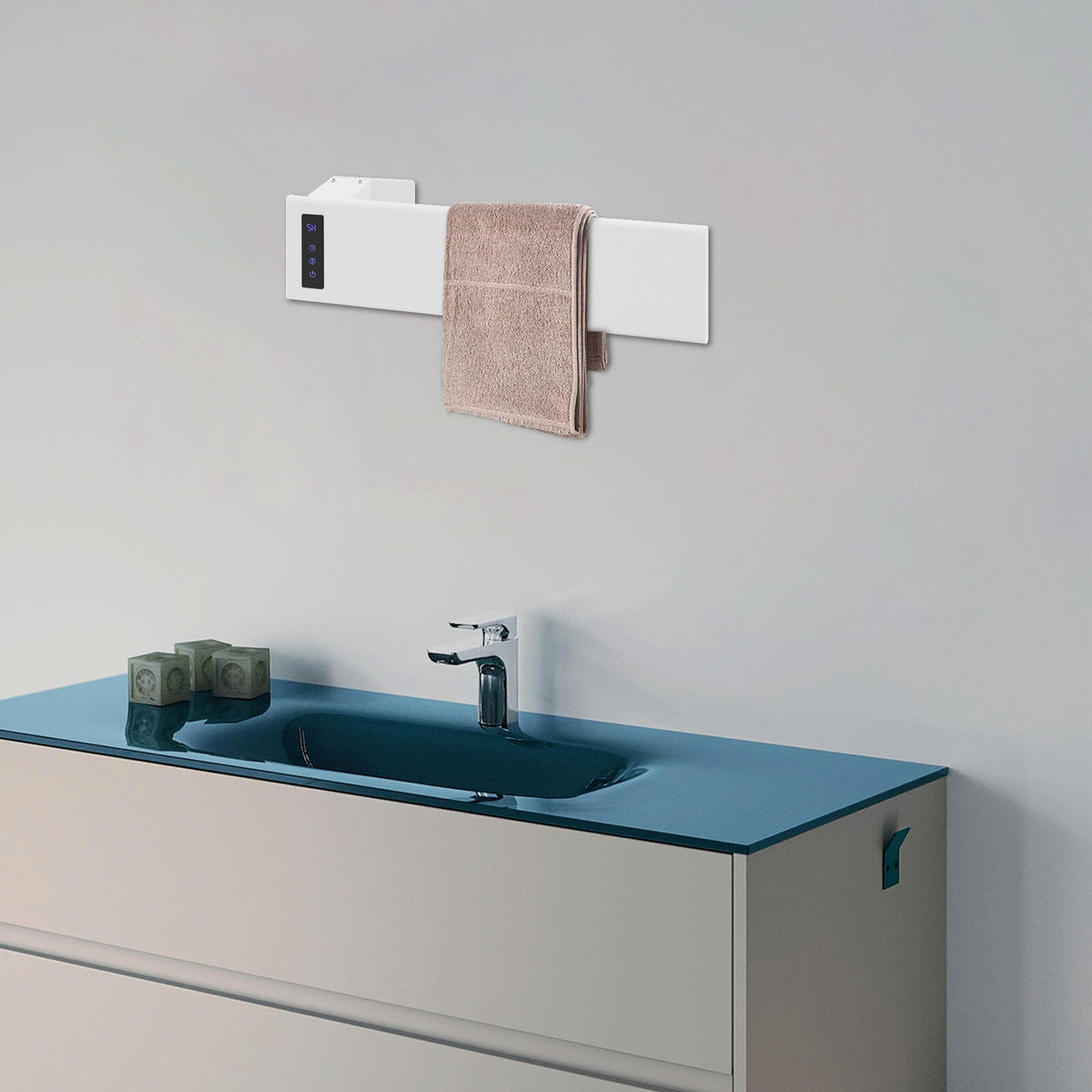 Electric Wall-Mounted Towel Warmer - 110V, 100W Aluminum Heating Panel