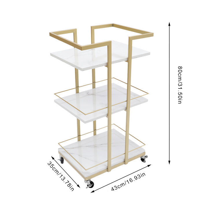 Multi-Purpose Household Storage Cart with 3 Shelves on Wheels