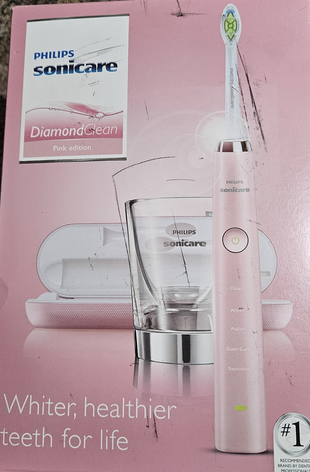 Pink Sonic Electric Toothbrush with Multiple Modes - Rechargeable, Travel Case
