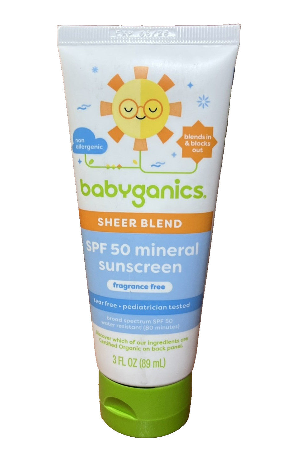 Babyganics SPF 50 Mineral Sunscreen 2 Pack Fragrance-Free 3 Oz