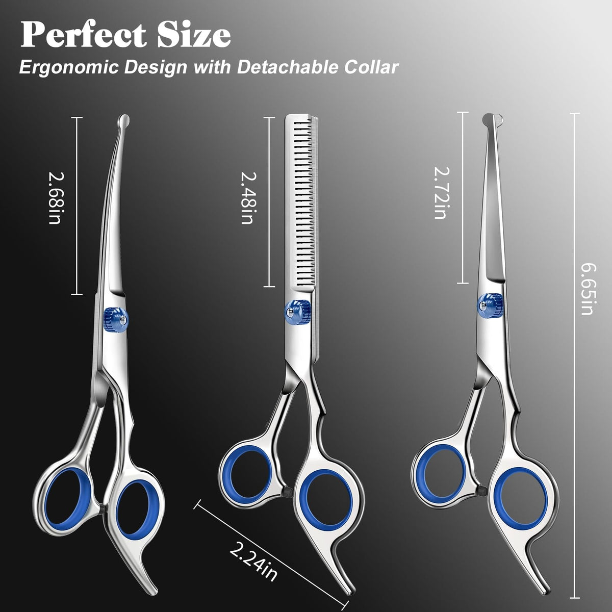 4-in-1 Pet Grooming Scissors Kit with Round Tips for Dogs and Cats