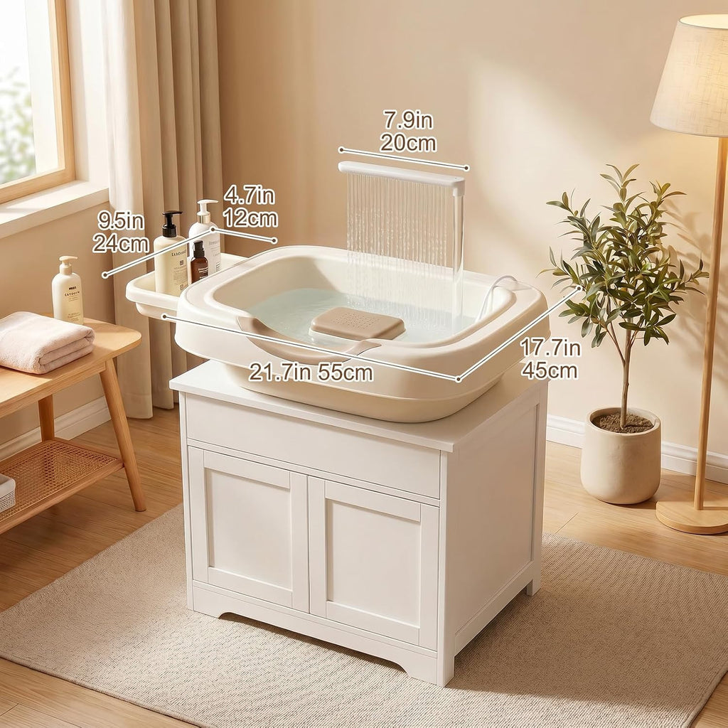 Portable Hair Washing Basin with Quiet Wheels for Home & Salon Use