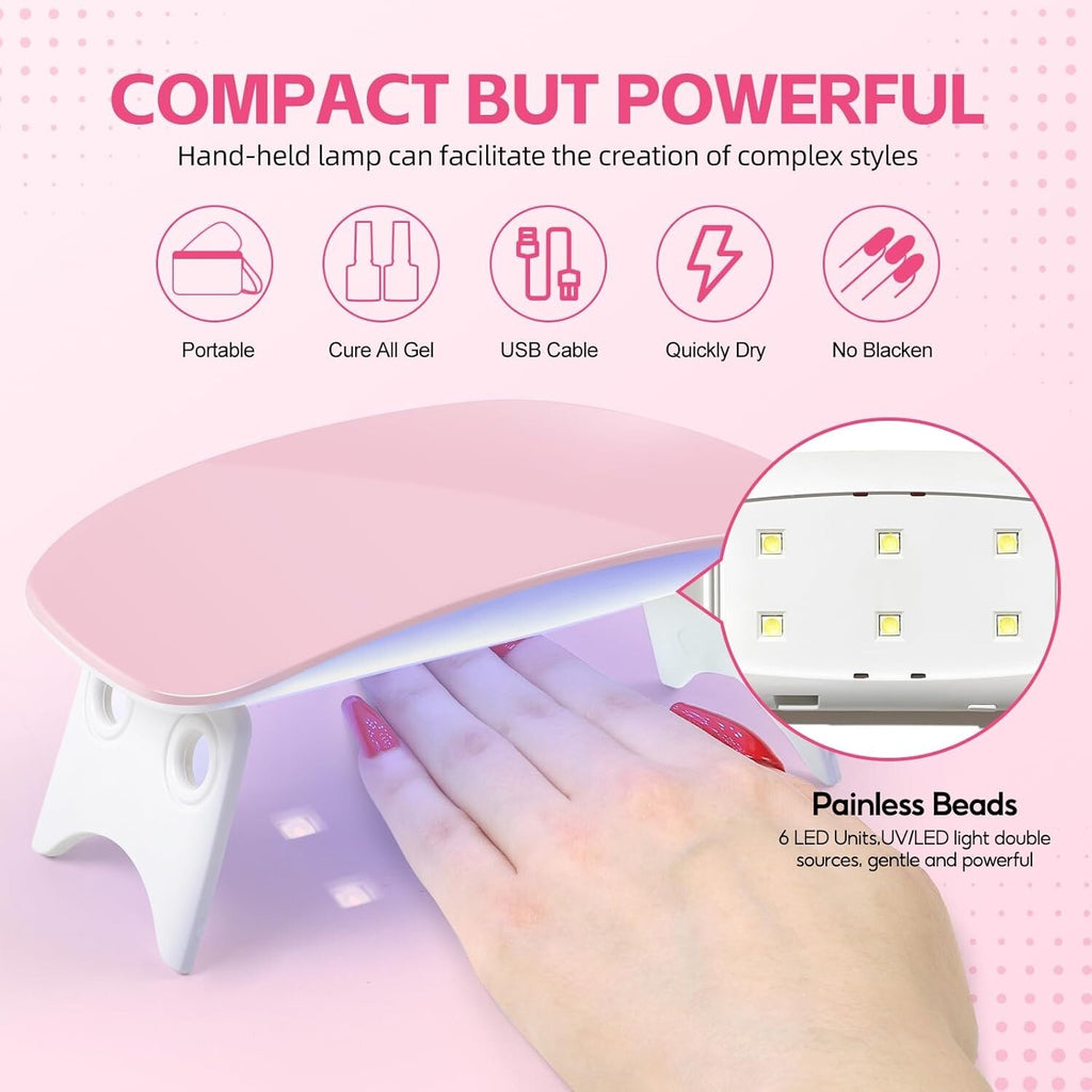 Professional Acrylic Nail Kit for Beginners with Drill UV Light & Decorations