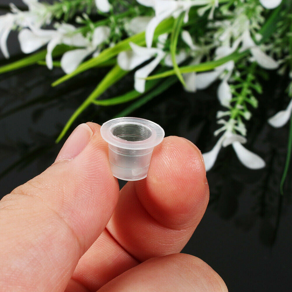 1000Pcs Ink Caps Small Plastic Cups for Tattoo Pigment Ink - 8mm