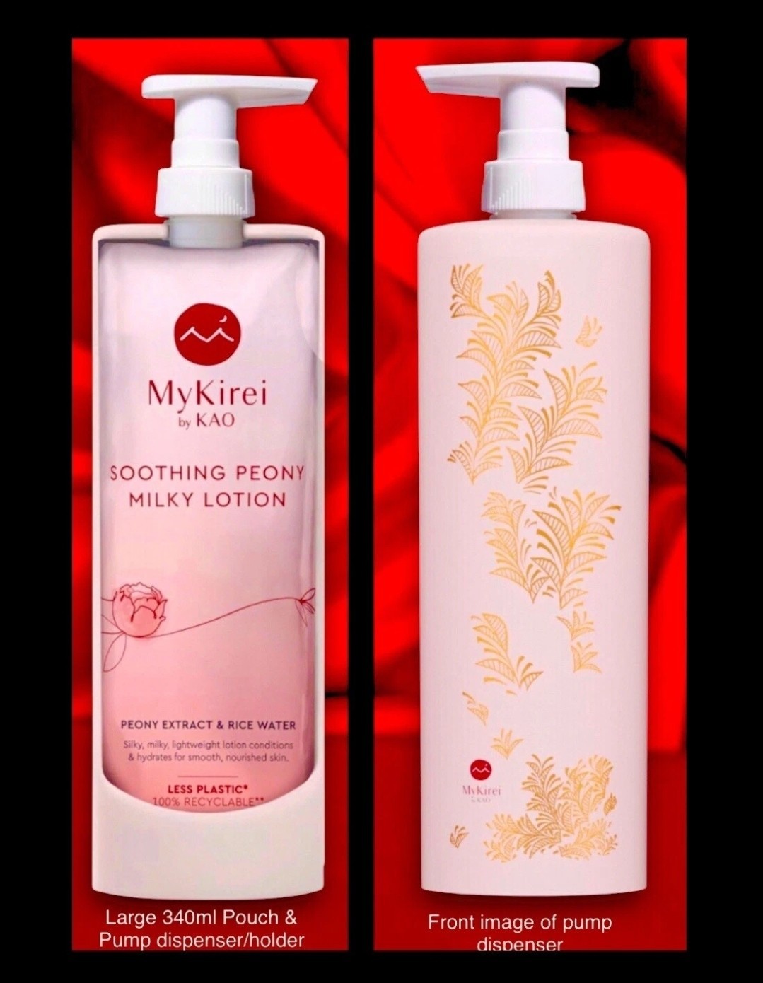 Milky Lotion with Peony Extract - Soothing Moisturizer 11.5 fl oz / 340ml with Pump Holder