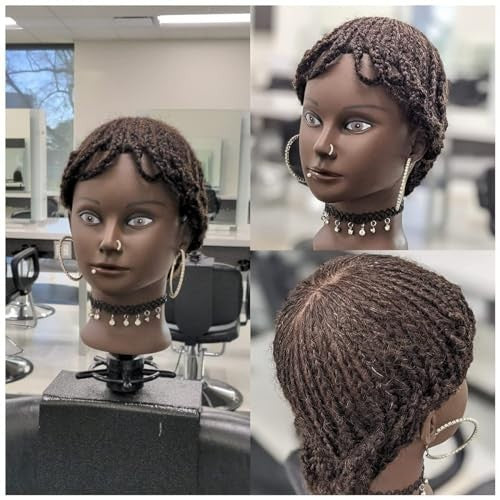 9-Inch Mannequin Head with 100% Human Curly Hair and Stand for Practice